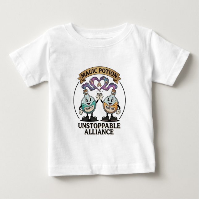 Botto Marke Unstoppable Alliance Retro Magic Trank Baby T-shirt (Vorderseite)