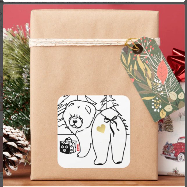 BOTTOM OF MY HEART chow holiday Quadratischer Aufkleber (Von Creator hochgeladen)