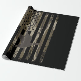 Bottomland Camouflage Duck Junting American Flag U Geschenkpapier