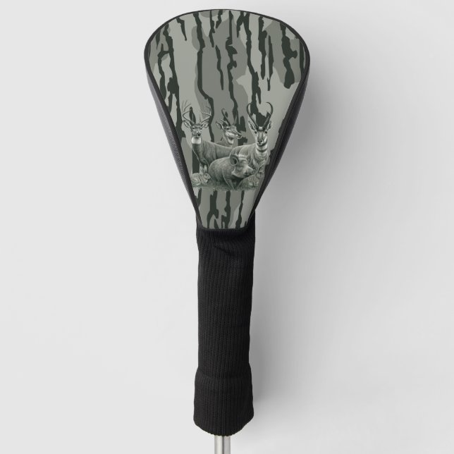Bottomland Camouflage Whitetail Deer Mule Deer Pro Golf Headcover (Vorderseite)