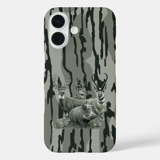 Bottomland Camouflage Whitetail Deer Mule Deer Pro iPhone 16 Hülle (Rückseite)