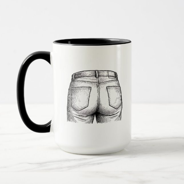 Bottoms Up! Funny White Elephant Gift Christmas Tasse (Links)