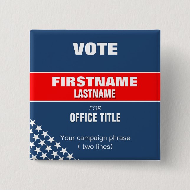 Botton quadrado eleição com estrelas button (Vorderseite)