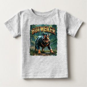 Botweiler Illustration – Roboter Rottweiler Lustig Baby T-shirt