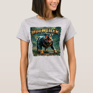 Botweiler-Illustration – Roboter-Rottweiler lustig T-Shirt