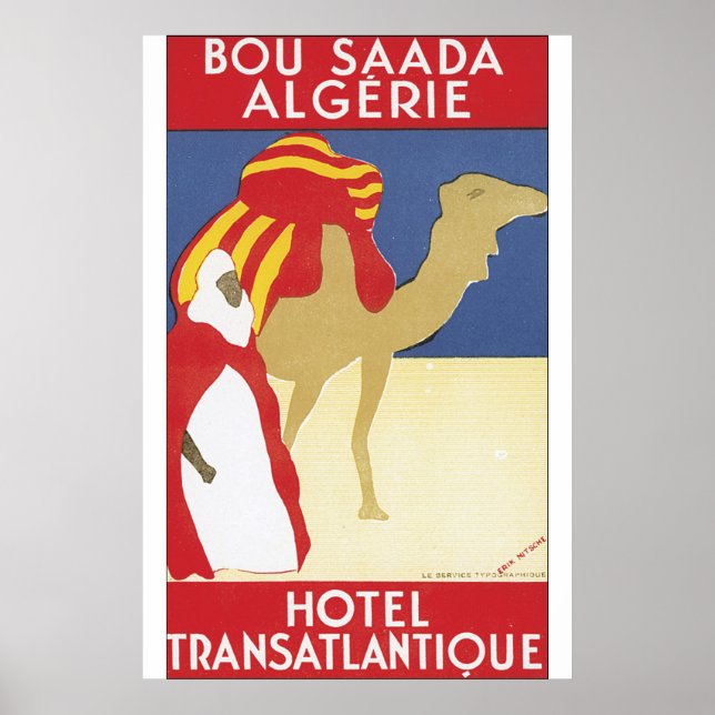 Bou Saada Algerie Vintage Travel Poster (Vorne)