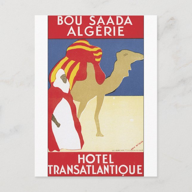 Bou Saada Algerie Vintage Travel Poster Postkarte (Vorderseite)