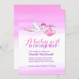 Bouche avec bébé fille invitation douche bébé