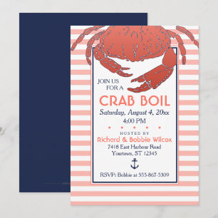 Bouchon de crabe Invitation personnalisée à rayu