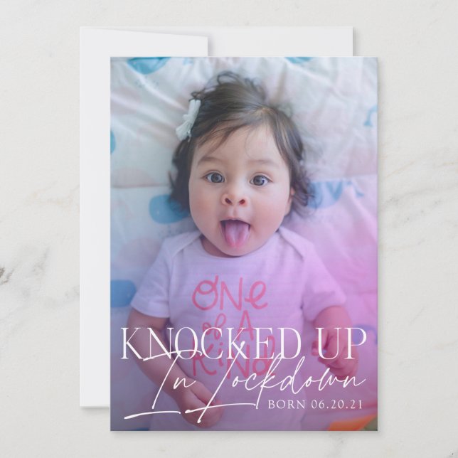 Bouclé dans le Faire-part de naissance COVID (Devant)