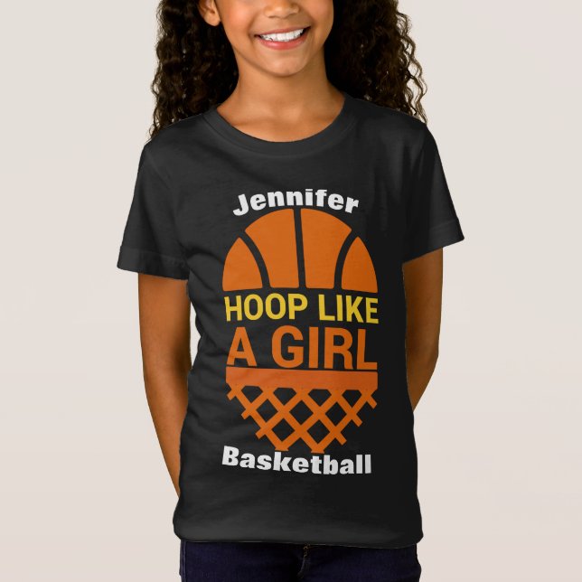 Boucle De Basket Filles Comme Une T-Shirt Fille (Devant)