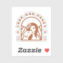 Boucle et miel Représenter le logo Sticker en cuiv