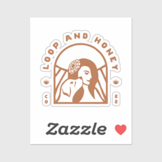 Boucle et miel Représenter le logo Sticker en cuiv