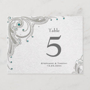 Boucles d'argent + bijoux d'aqua Numéro de table d