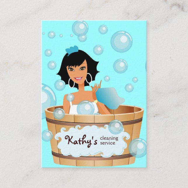 Boucles de Carte de visite de nettoyage bleu (Devant)