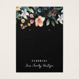 Boucles de fleurs d'aquarelle Bijoux Cartes d'affi