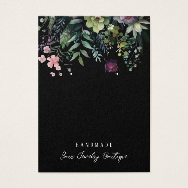 Boucles de fleurs d'aquarelle Bijoux Cartes d'affi (Devant)