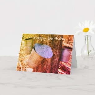 Boucles de sève au sirop d'érable sur carte d'anni