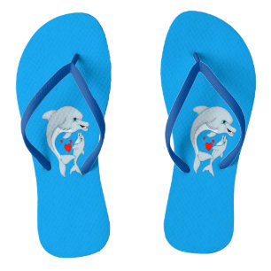 Boucles de tongs d'amour pour le dauphin maternel