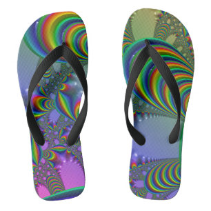 Boucles de tongs fractales en cristal d'or