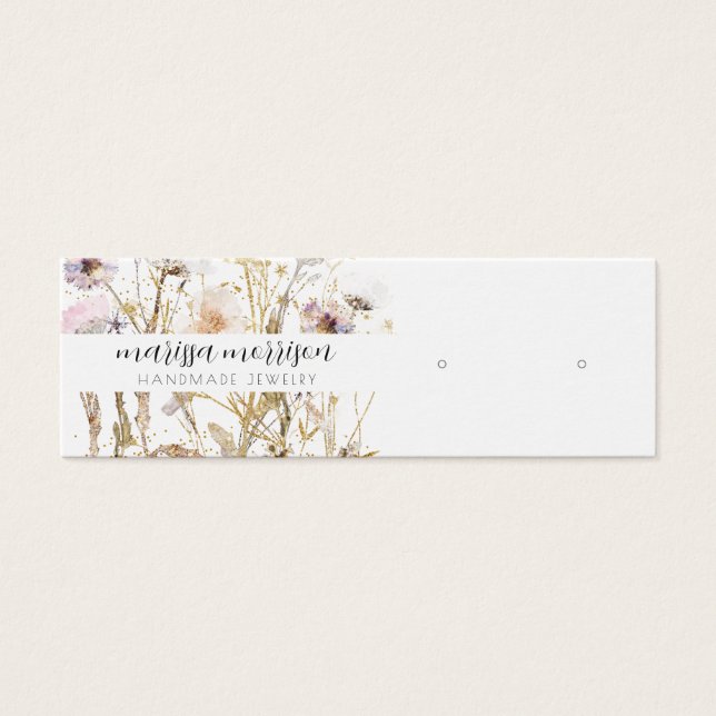 Boucles d'or rose à oreille Fleur sauvage Botaniqu (Devant)