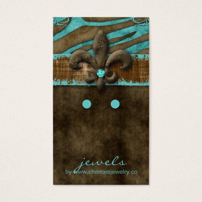 Boucles d'oreilles Cartes d'affichage Cute Zebra F (Devant)