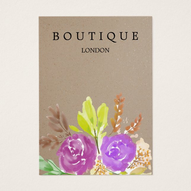 Boucles d'oreilles en Kraft Floral Aquarelle (Devant)