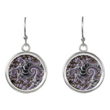 Boucles d'oreilles fractales de lavande