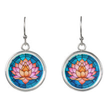 Lotus rose Fleur Mosaïque Vitrail