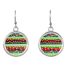 Rouge et Vert Rayures pois de Noël