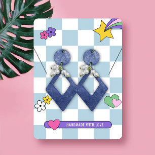 Boucles d'oreilles Super bleu rétro Bijoux Cartes