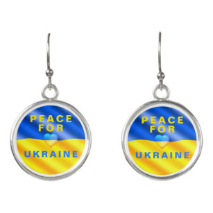 Boucles D'oreilles Ukraine - Soutien - Liberté drapeau ukrainien - Pa