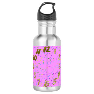 Boucles modernes sur Bouteille d'eau rose Magenta