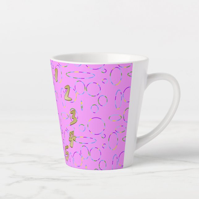 Boucles modernes sur Mug en latte rose magenta (Droite)