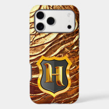 Bouclier au monogramme royal - Lettre H (or)