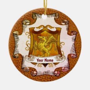 Bouclier de Dragons Blason de Famille Ornement de