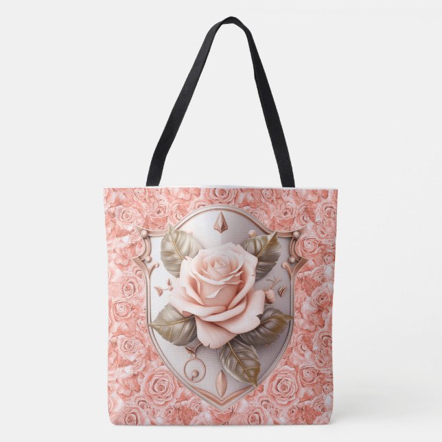 Bouclier de la foi sur roses roses Grand Sac (Devant)