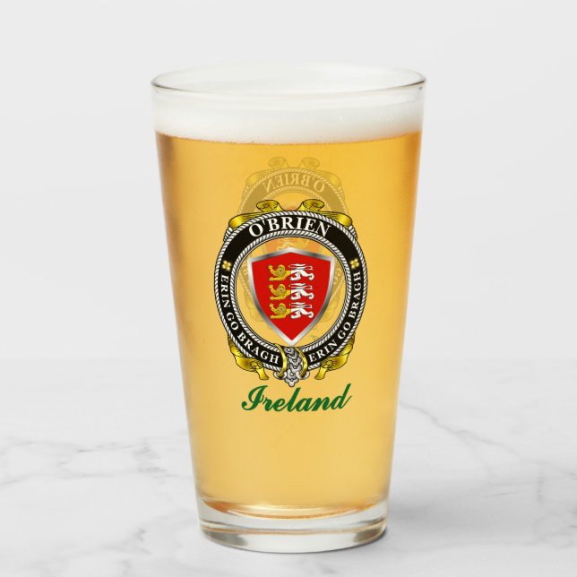 Bouclier irlandais O'Brien/Brien Verre de bière pe (Devant (rempli))