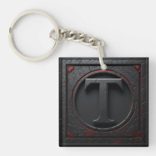 🛡️ Bouclier Monogramme T Métal Accent Rouge 🔑
