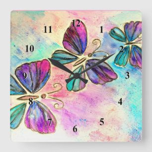 Boucliers à ressort Horloge murale Aquarelle Art