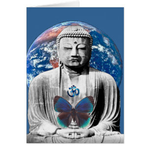 Bouddha attend la carte vierge