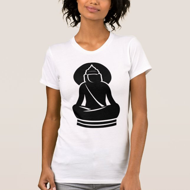 BOUDDHA DANS TOUT LE T-SHIRT BLANC NOIR (Devant)