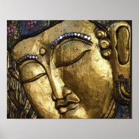 Bouddha d'or Bénédiction méditant Poster