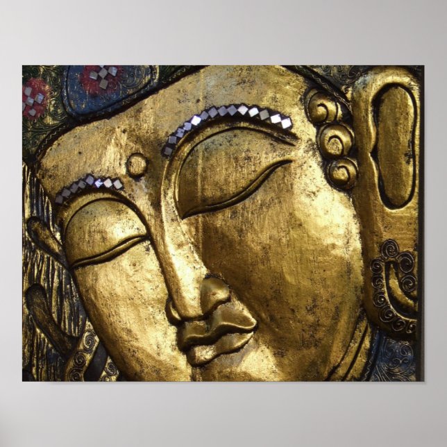 Bouddha d'or Bénédiction méditant Poster (Devant)