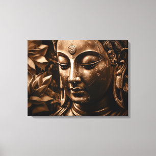 Bouddha d'or Lotus Fleur toile étirée
