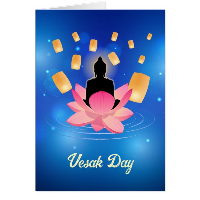 Bouddha du jour de Vesak sur Lotus Lantern Vaisakh (Devant)