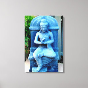 bouddha en pierre bleue toile enveloppée
