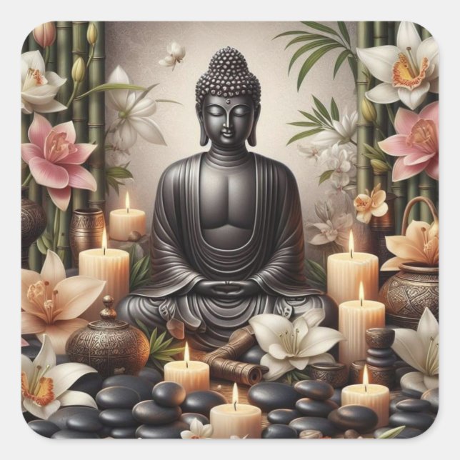 Bouddha en Stickers de Méditation de prière (Devant)