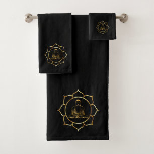 Bouddha faisant yoga méditation spirituelle (noir)