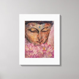 Bouddha Lotus rose Aquarelle toile Imprimer 16x20
